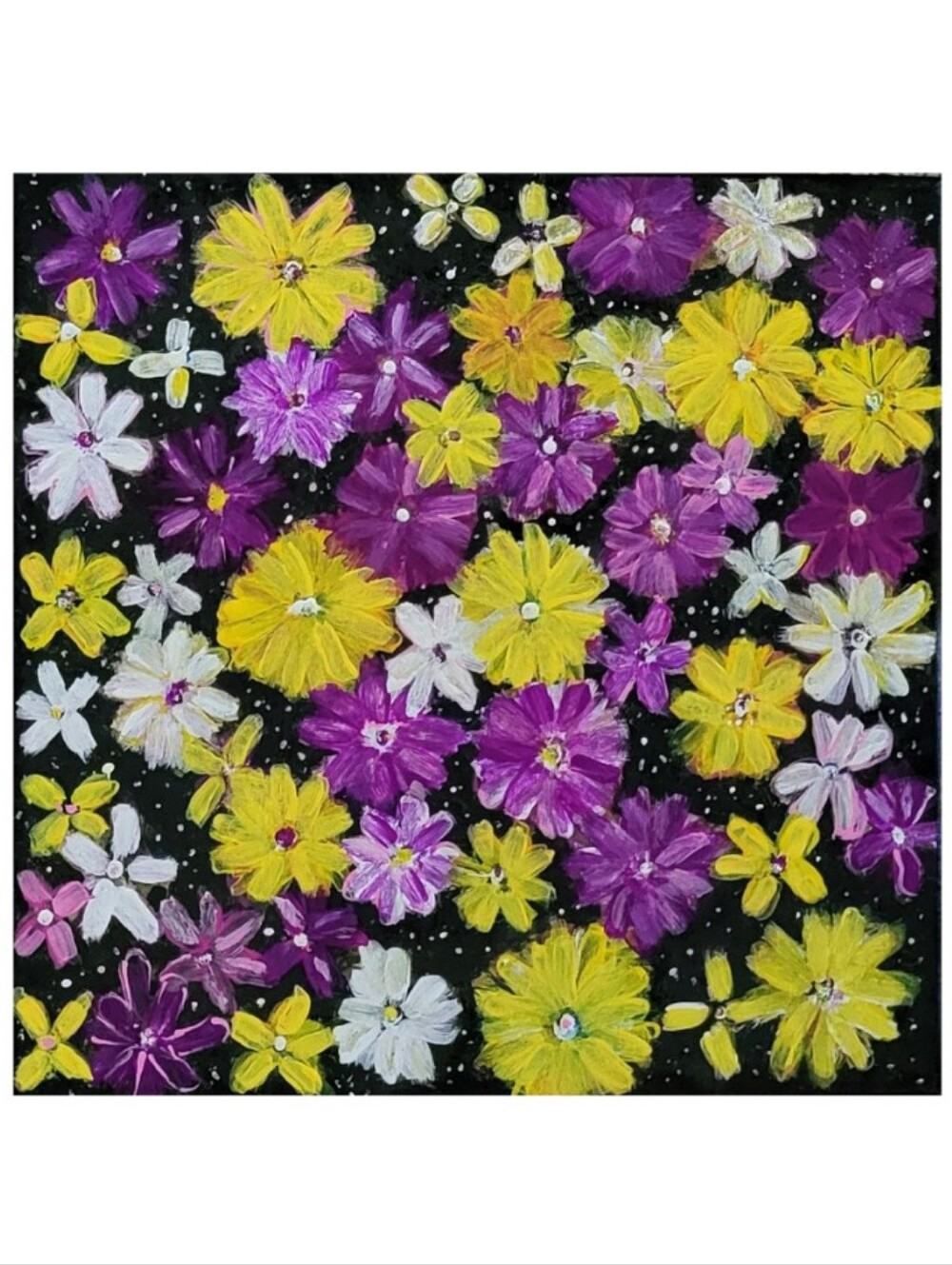 Hand Crafted Textured Abstract Design 12x12 Inches Canvas Picture - Picture 3 of 4